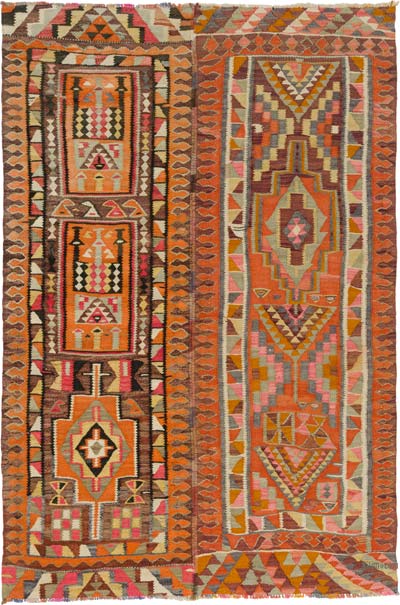 Vintage Turkish Kilim Rug - 6' 5" x 9' 8" (77" x 116")