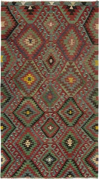 Vintage Turkish Kilim Rug - 5' 9" x 10' 6" (69" x 126")