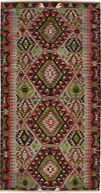 Vintage Turkish Kilim Rug - 5' 6" x 10' 3" (66" x 123")