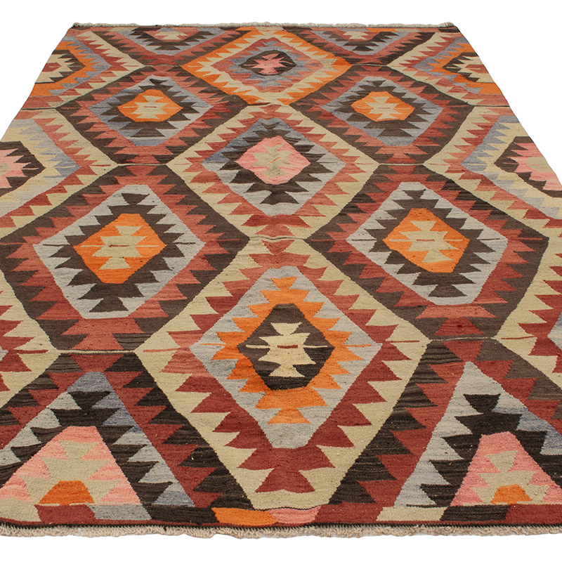 Vintage Turkish Kilim Rug - 5' 4" x 9'  (64" x 108") - K0089604