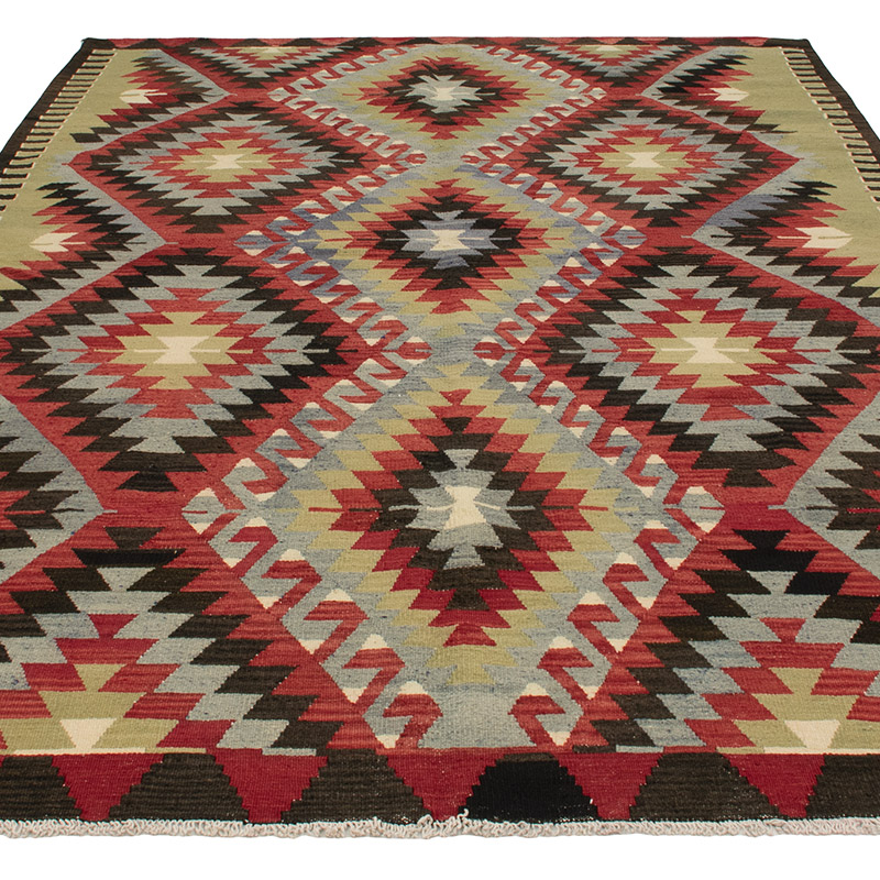 Vintage Turkish Kilim Rug - 6' 1" x 9' 6" (73" x 114") - K0089605