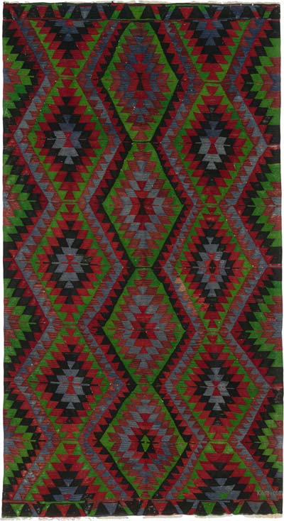 Vintage Turkish Kilim Rug - 5' 11" x 10' 8" (71" x 128")