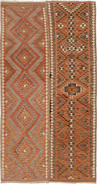 Vintage Turkish Kilim Rug - 6'  x 10' 11" (72" x 131")