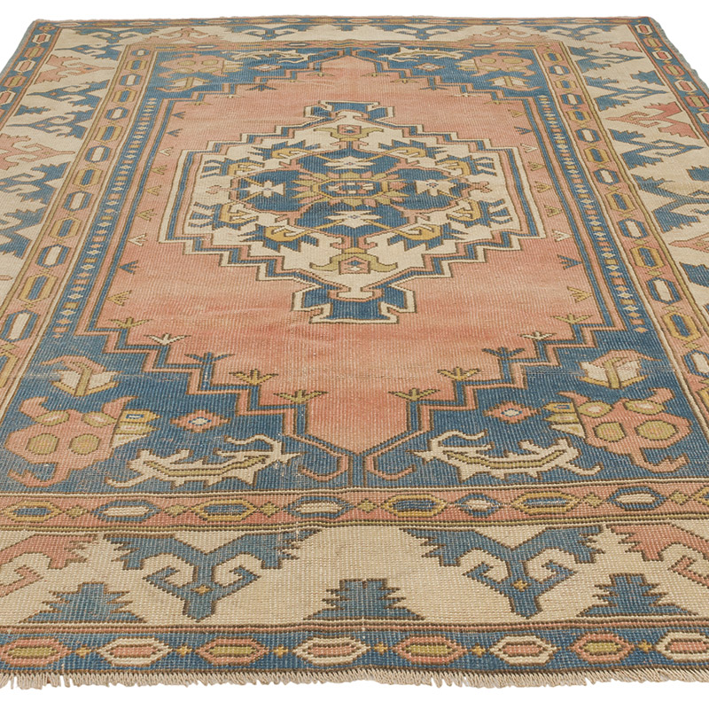 Vintage Turkish Hand-Knotted Rug - 6' 7" x 9' 2" (79" x 110") - K0089654