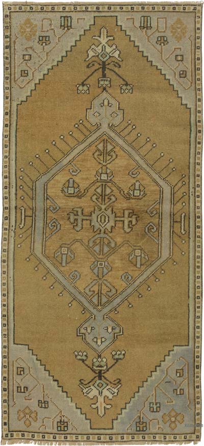 El Dokuma Vintage Halı - 87 cm x 186 cm