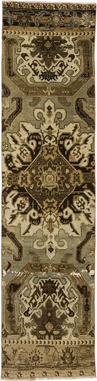 Vintage Turkish Hand-Knotted Runner - 2' 8" x 10' 9" (32" x 129")
