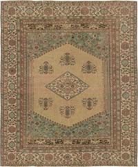Vintage Turkish Hand-Knotted Rug - 7' 3" x 8' 10" (87" x 106")