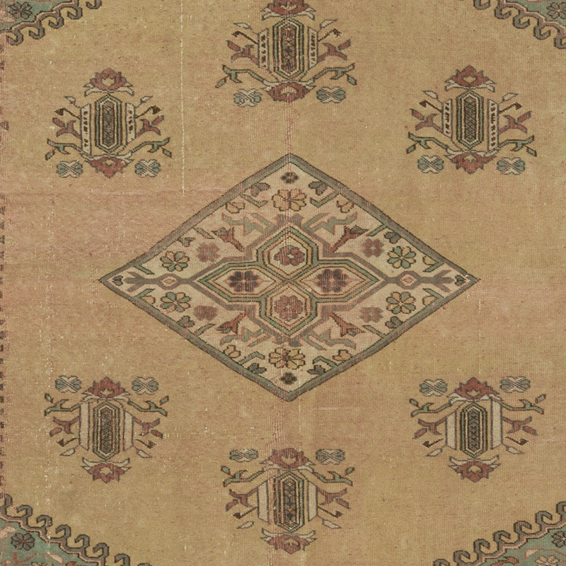 Vintage Turkish Hand-Knotted Rug - 7' 3" x 8' 10" (87" x 106") - K0089662