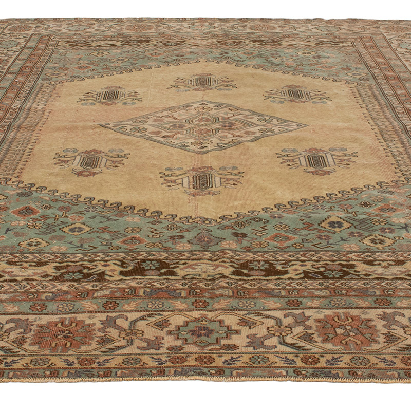 Vintage Turkish Hand-Knotted Rug - 7' 3" x 8' 10" (87" x 106") - K0089662