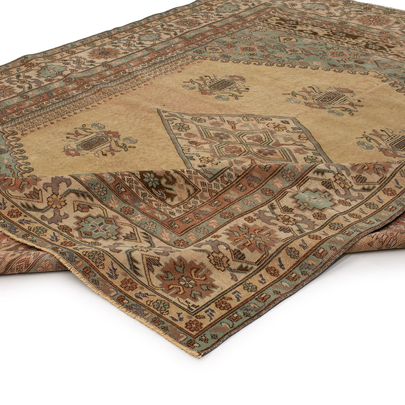 Vintage Turkish Hand-Knotted Rug - 7' 3" x 8' 10" (87" x 106") - K0089662