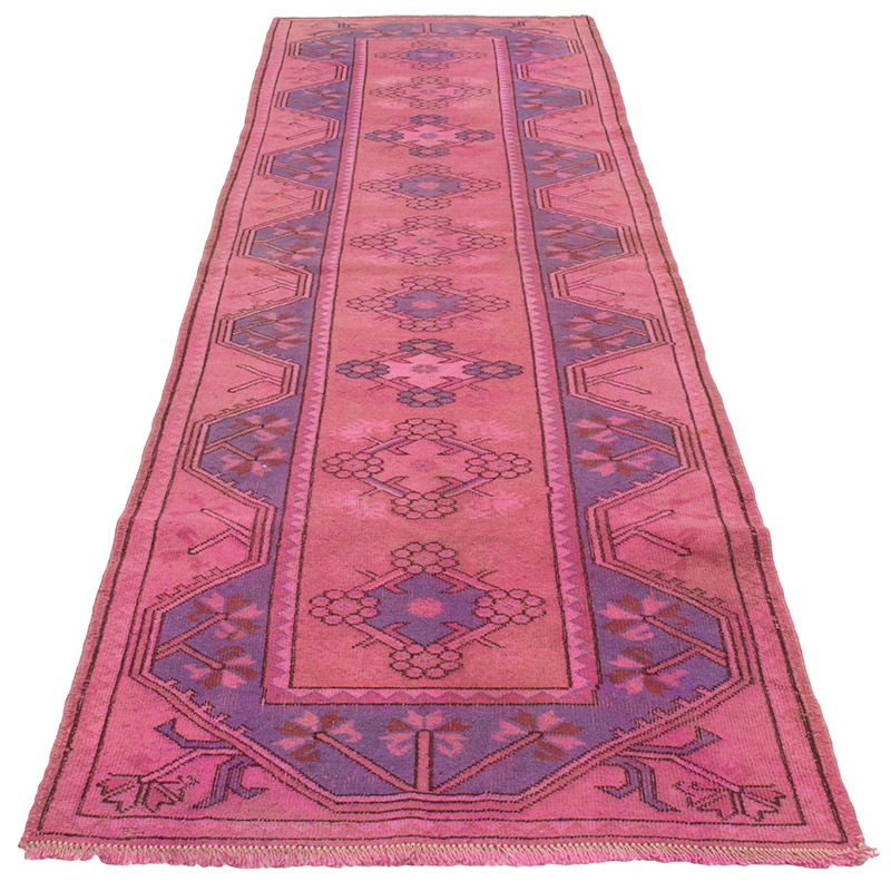 Alfombra de Pasillo Turca Vintage Sobreteñida - 81 cm x 290 cm - K0089668