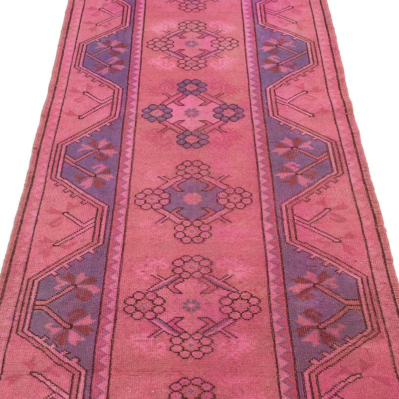Alfombra de Pasillo Turca Vintage Sobreteñida - 81 cm x 290 cm - K0089668