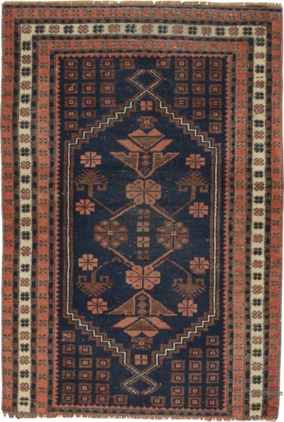 Vintage Turkish Hand-Knotted Rug - 2' 6" x 3' 8" (30" x 44")