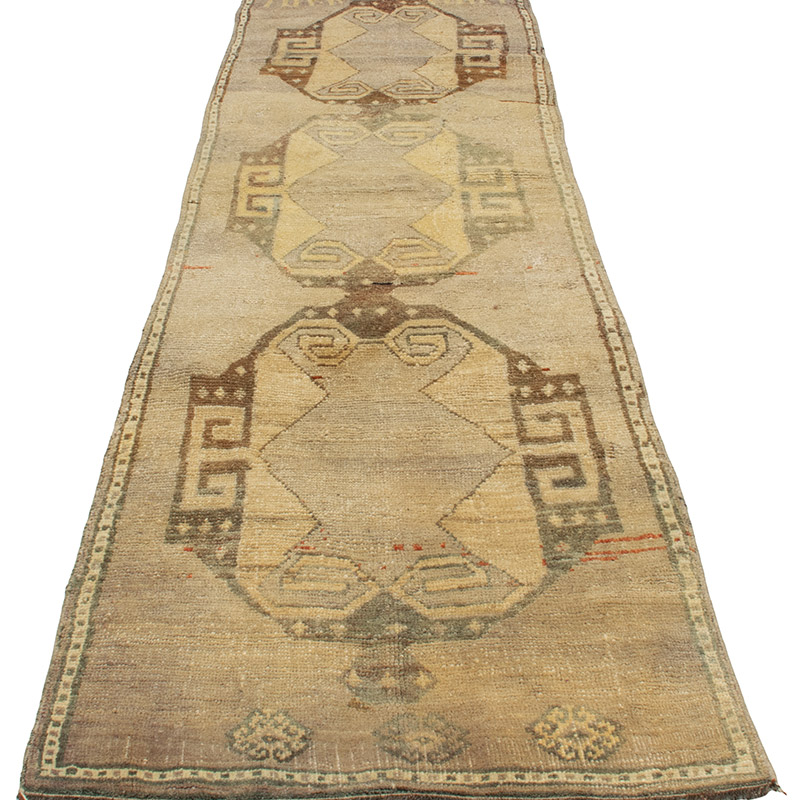 Pasillo Vintage Turco Anudado a Mano - 84 cm x 297 cm - K0089675