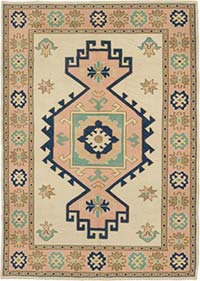 Vintage Turkish Hand-Knotted Rug - 4' 11" x 6' 11" (59" x 83")