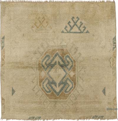 Vintage Turkish Hand-Knotted Rug - 3' 4" x 3' 3" (40" x 39")