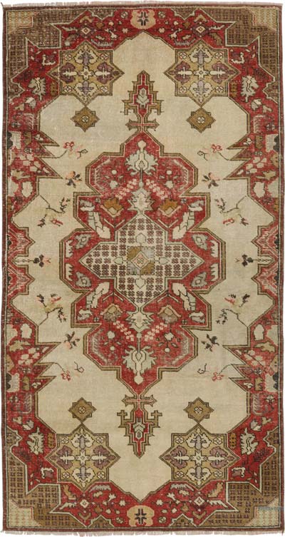 El Dokuma Vintage Halı - 113 cm x 207 cm