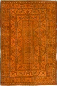 Over-dyed Vintage Hand-Knotted Turkish Rug - 6' 7" x 9' 10" (79" x 118")
