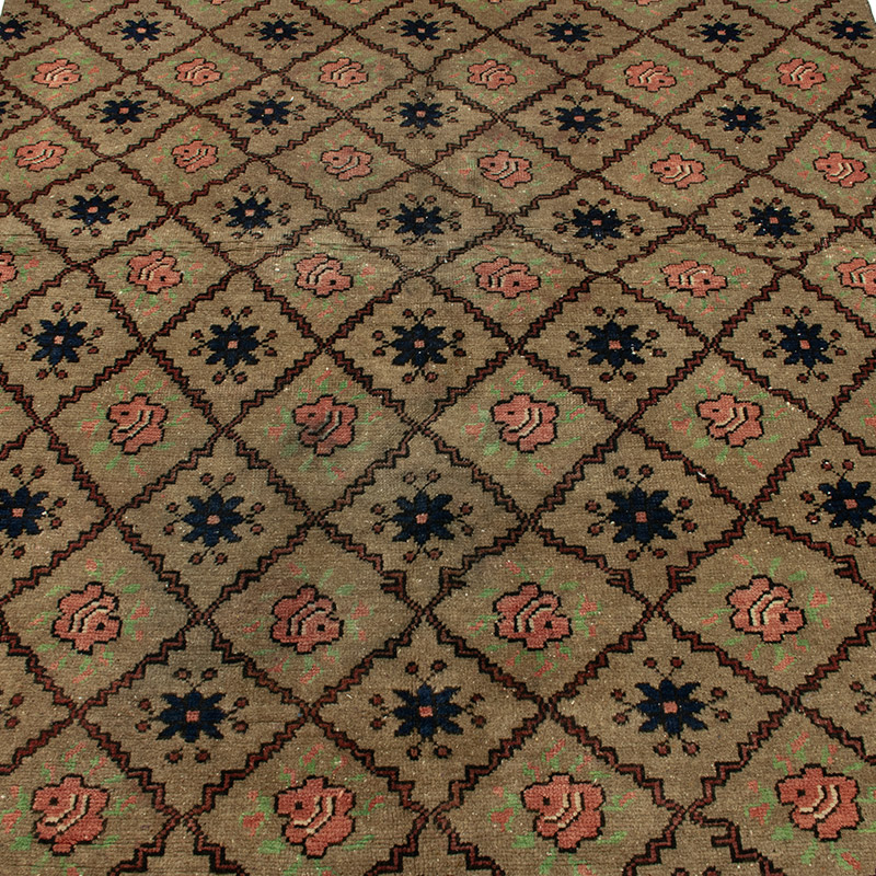Alfombra Vintage Turca Anudada a Mano - 136 cm x 228 cm - K0089708
