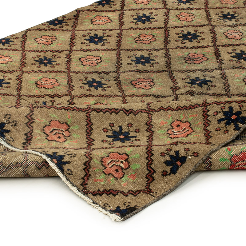 Alfombra Vintage Turca Anudada a Mano - 136 cm x 228 cm - K0089708