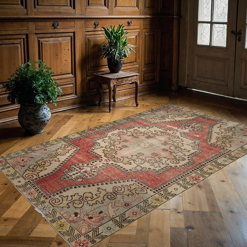 Vintage Turkish Hand-Knotted Rug - 4' 6" x 7' 5" (54" x 89") - K0089710