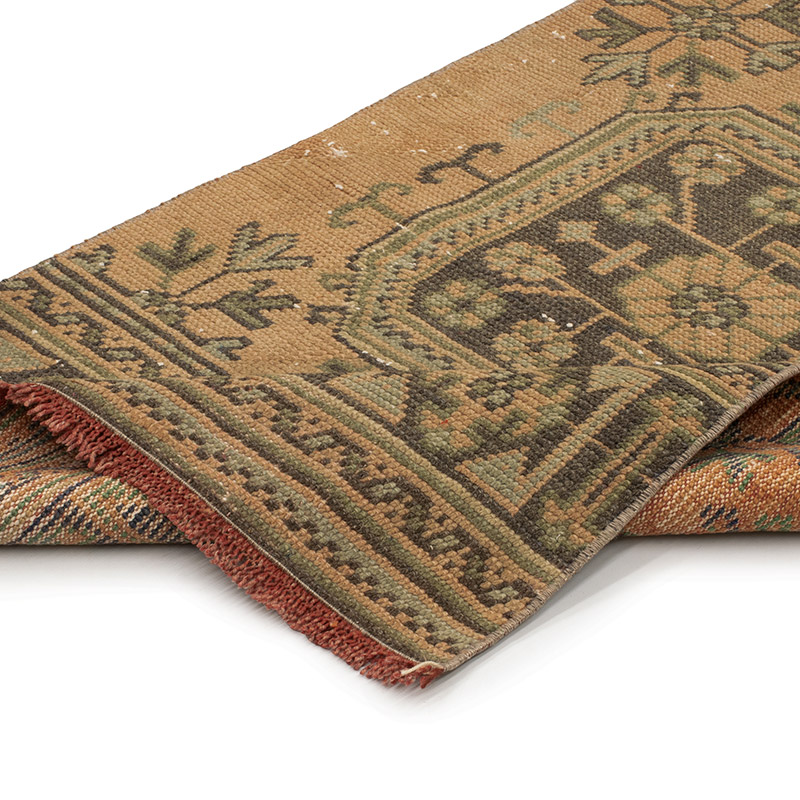 Pasillo Vintage Turco Anudado a Mano - 73 cm x 346 cm - K0089721