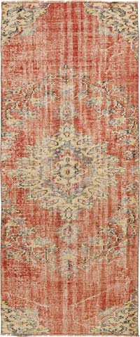 Alfombra Vintage Turca Anudada a Mano - 100 cm x 231 cm