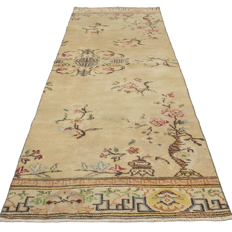 Pasillo Vintage Turco Anudado a Mano - 87 cm x 282 cm - K0089727