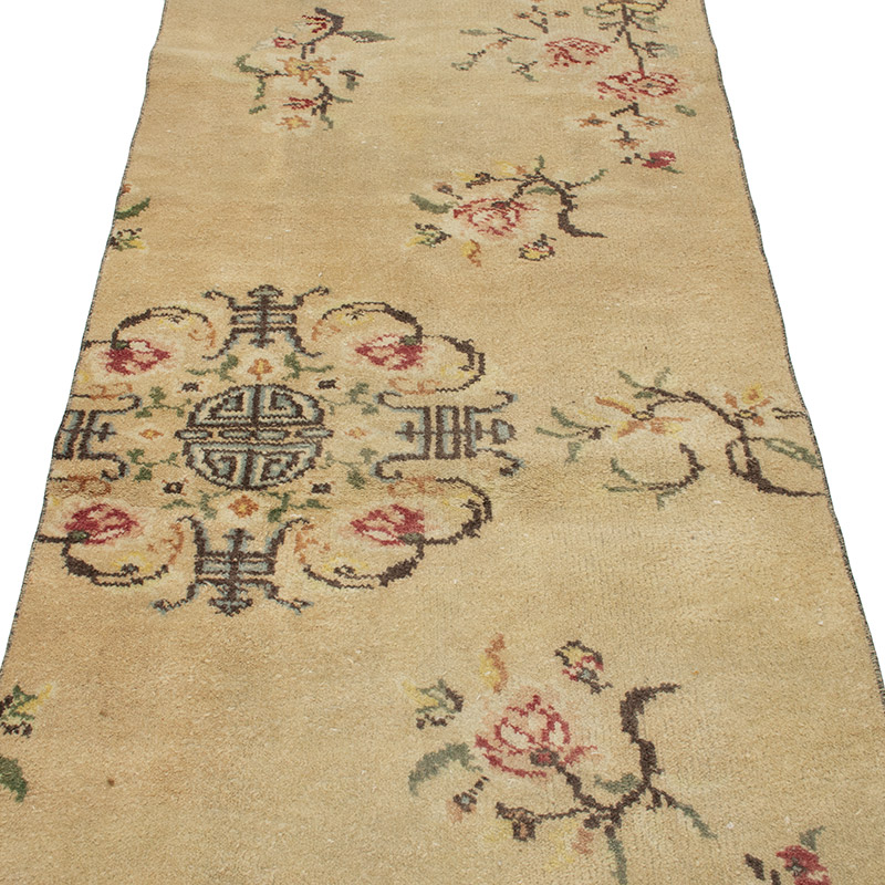 Pasillo Vintage Turco Anudado a Mano - 87 cm x 282 cm - K0089727