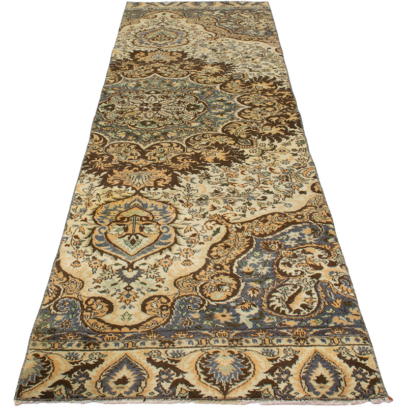 Pasillo Vintage Turco Anudado a Mano - 73 cm x 280 cm - K0089731