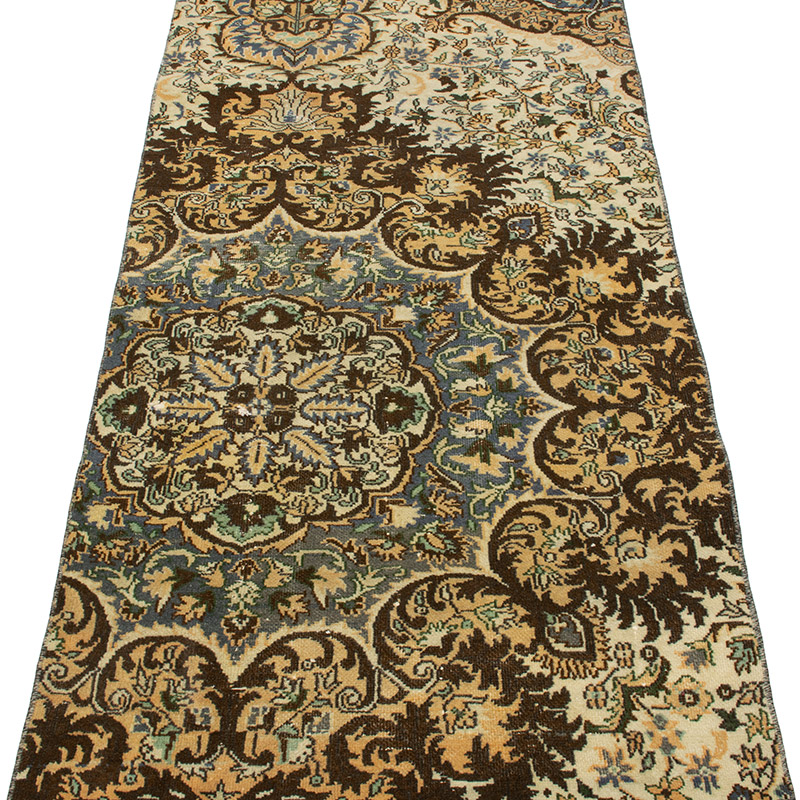 Pasillo Vintage Turco Anudado a Mano - 73 cm x 280 cm - K0089731