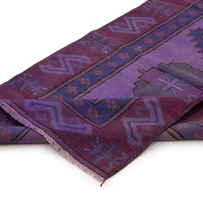 Boyalı El Dokuma Vintage Halı Yolluk - 74 cm x 327 cm - K0089734