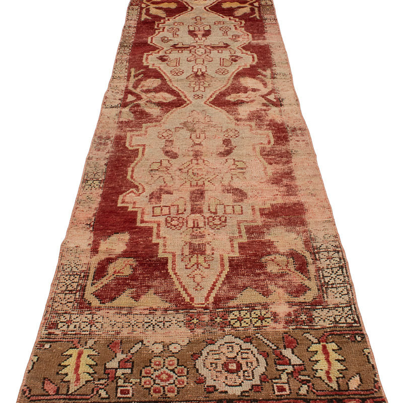 Pasillo Vintage Turco Anudado a Mano - 68 cm x 277 cm - K0089745