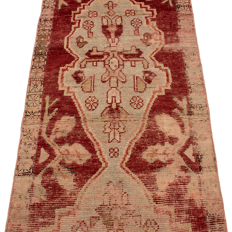 Pasillo Vintage Turco Anudado a Mano - 68 cm x 277 cm - K0089745