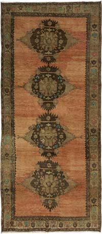 Vintage Turkish Hand-Knotted Rug - 5' 2" x 11' 9" (62" x 141")