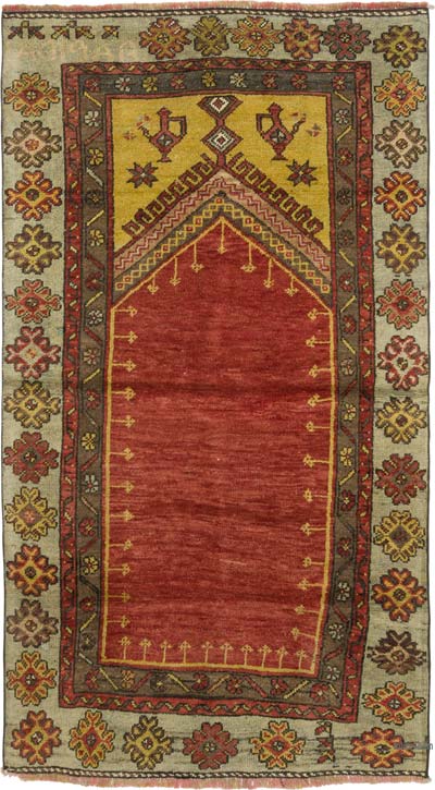 El Dokuma Vintage Halı - 106 cm x 186 cm