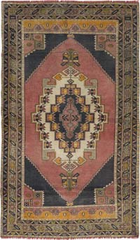 Alfombra Vintage Turca Anudada a Mano - 142 cm x 243 cm