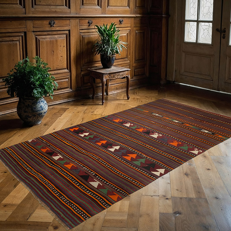 Alfombra Konya Kilim Vintage - 141 cm x 258 cm - K0089764