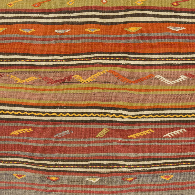 Vintage Turkish Kilim Rug - 3' 3" x 7'  (39" x 84") - K0089767