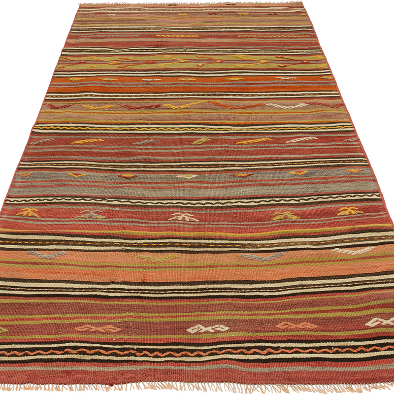 Vintage Turkish Kilim Rug - 3' 3" x 7'  (39" x 84") - K0089767