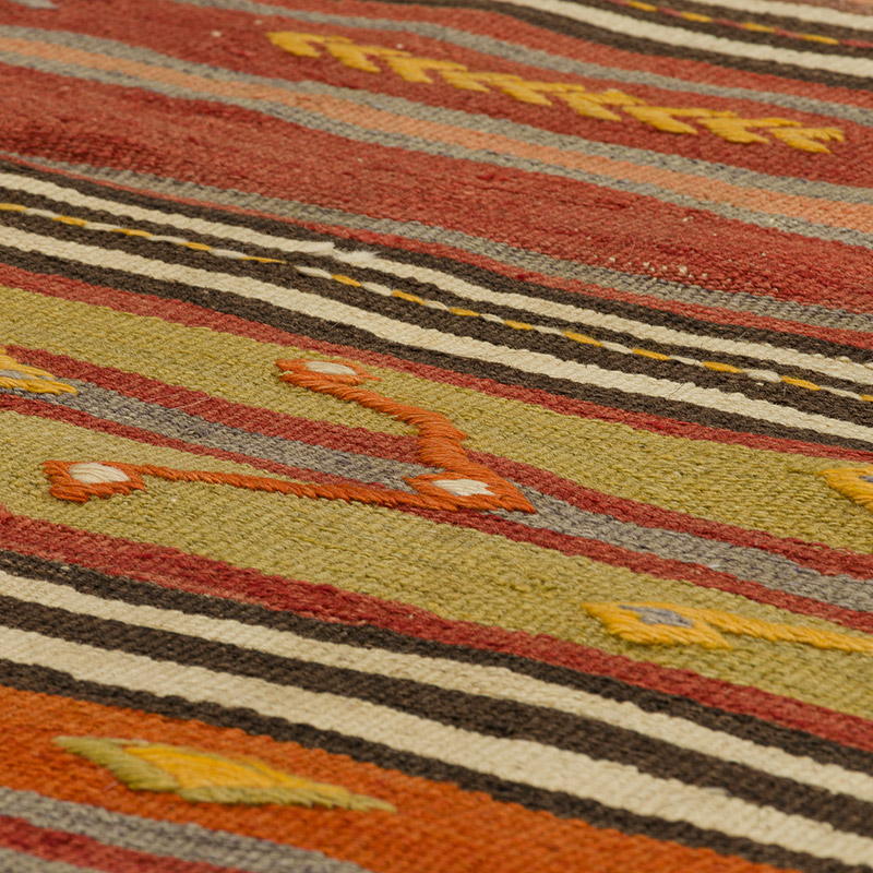 Vintage Turkish Kilim Rug - 3' 3" x 7'  (39" x 84") - K0089767