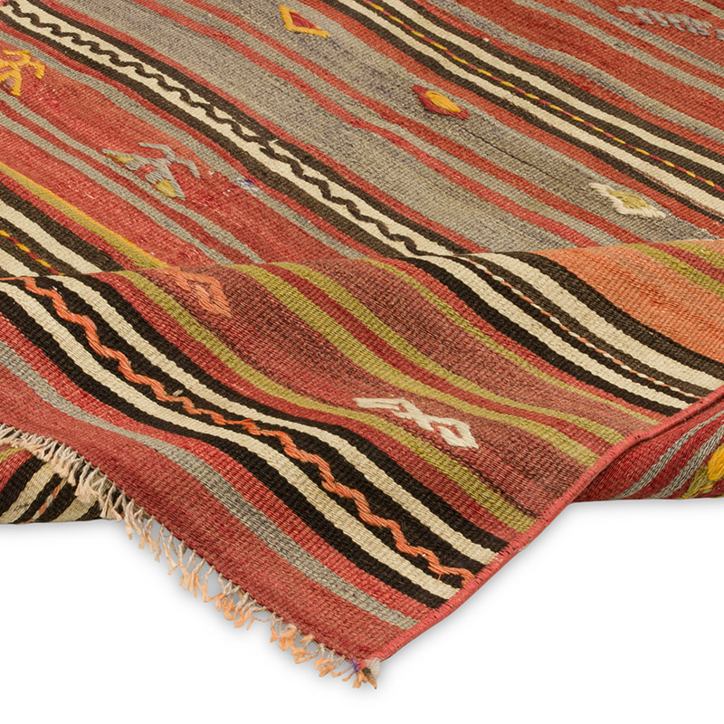 Vintage Turkish Kilim Rug - 3' 3" x 7'  (39" x 84") - K0089767