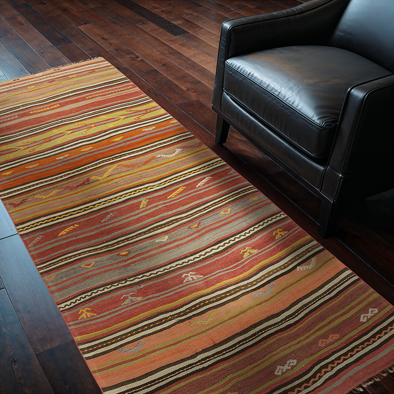 Vintage Turkish Kilim Rug - 3' 3" x 7'  (39" x 84") - K0089767