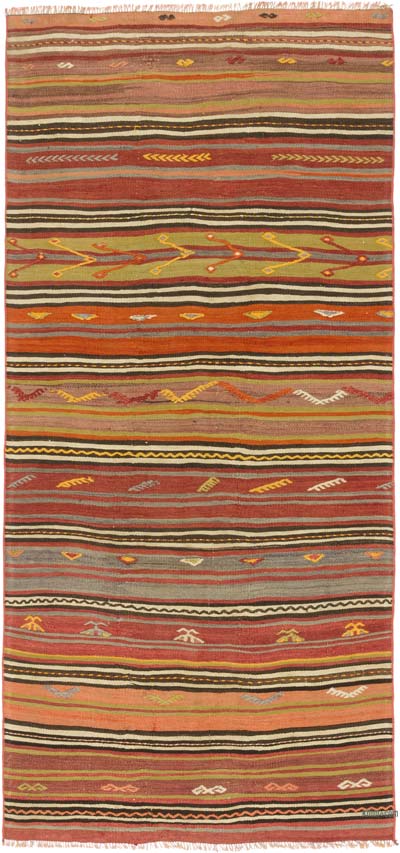 Vintage Turkish Kilim Rug - 3' 3" x 7'  (39" x 84")