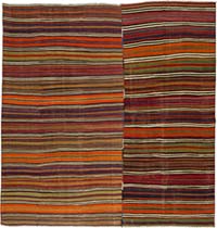 Vintage Turkish Kilim Rug - 8' 11" x 9' 8" (107" x 116")