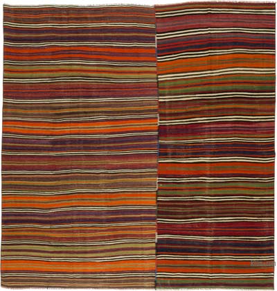Vintage Turkish Kilim Rug - 8' 11" x 9' 8" (107" x 116")