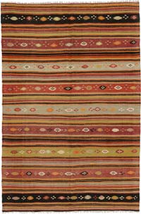 Vintage Turkish Kilim Rug - 6' 2" x 9' 4" (74" x 112")
