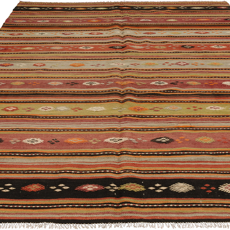 Vintage Turkish Kilim Rug - 6' 2" x 9' 4" (74" x 112") - K0089771