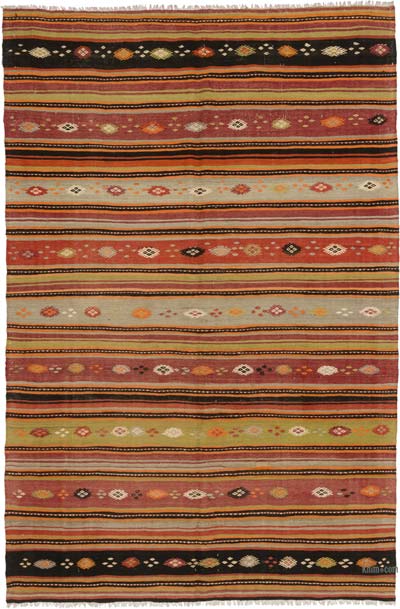 Vintage Turkish Kilim Rug - 6' 2" x 9' 4" (74" x 112")