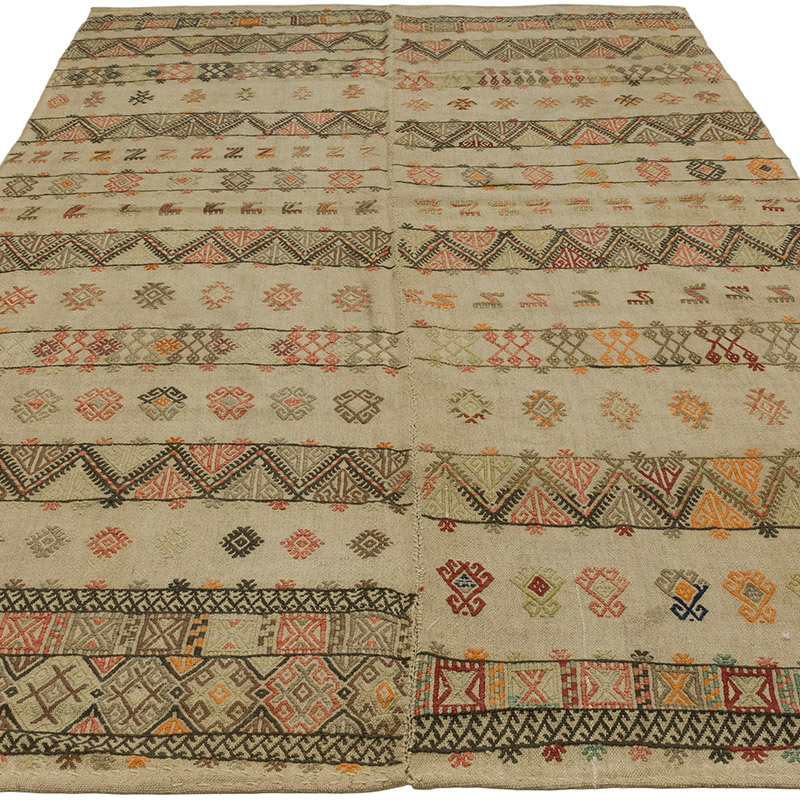 Vintage Turkish Kilim Rug - 4' 9" x 8' 8" (57" x 104") - K0089775